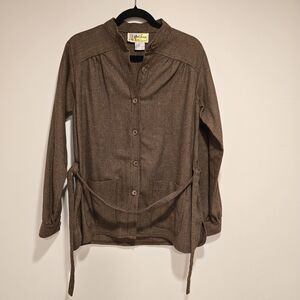 True Vintage 70s Palena Jacket Shacket Wool Blend Button Up Large Womens Brown